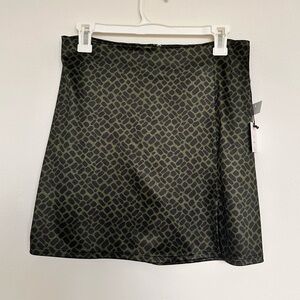 Green Print Mini Skirt